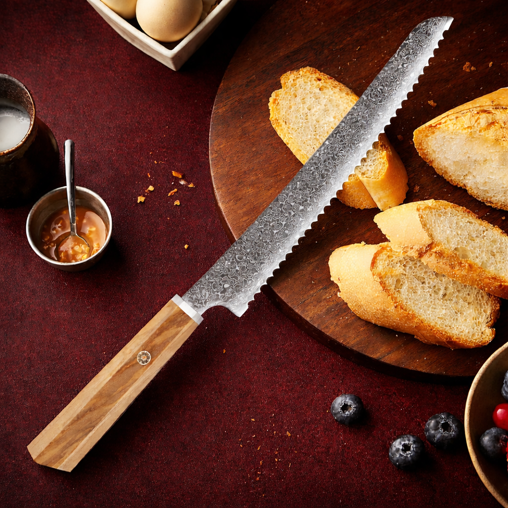 Kaori Series Bread Knife – 8.5 Inch | Octagonal Handle