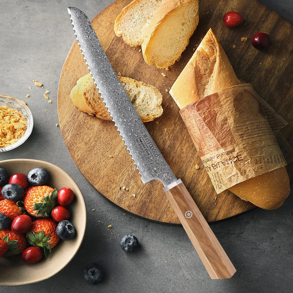 Kaori Series Bread Knife – 8.5 Inch | Octagonal Handle