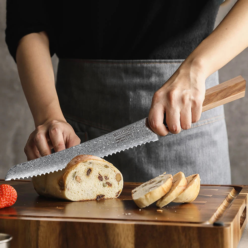 Kaori Series Bread Knife – 8.5 Inch | Octagonal Handle
