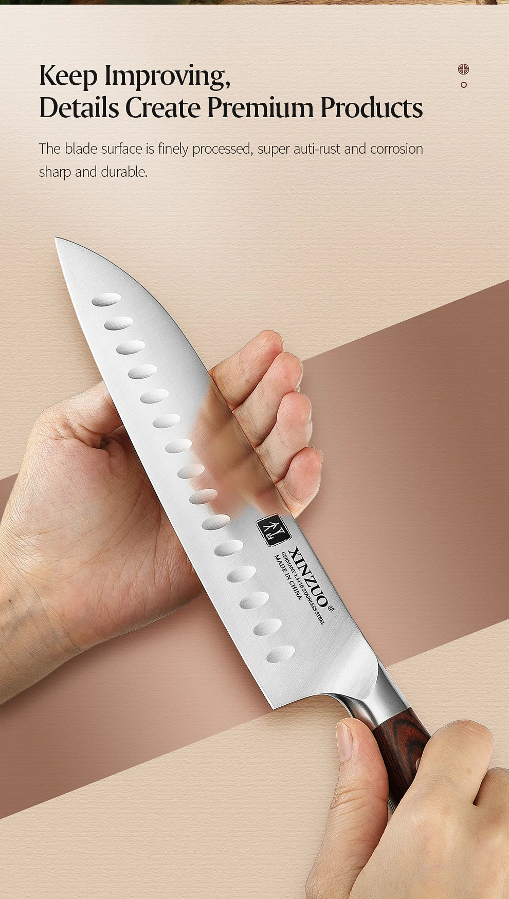 Seiren Klingen Series Santoku Knife – 7.2 Inch