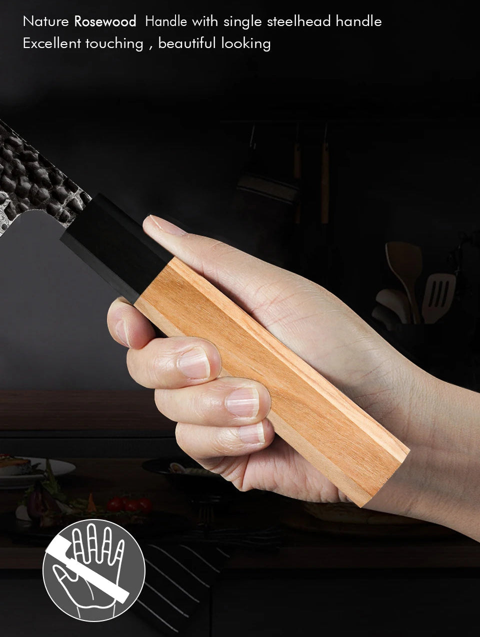 Haruto Series Nakiri Knife – 7 Inch | Octagonal Handle