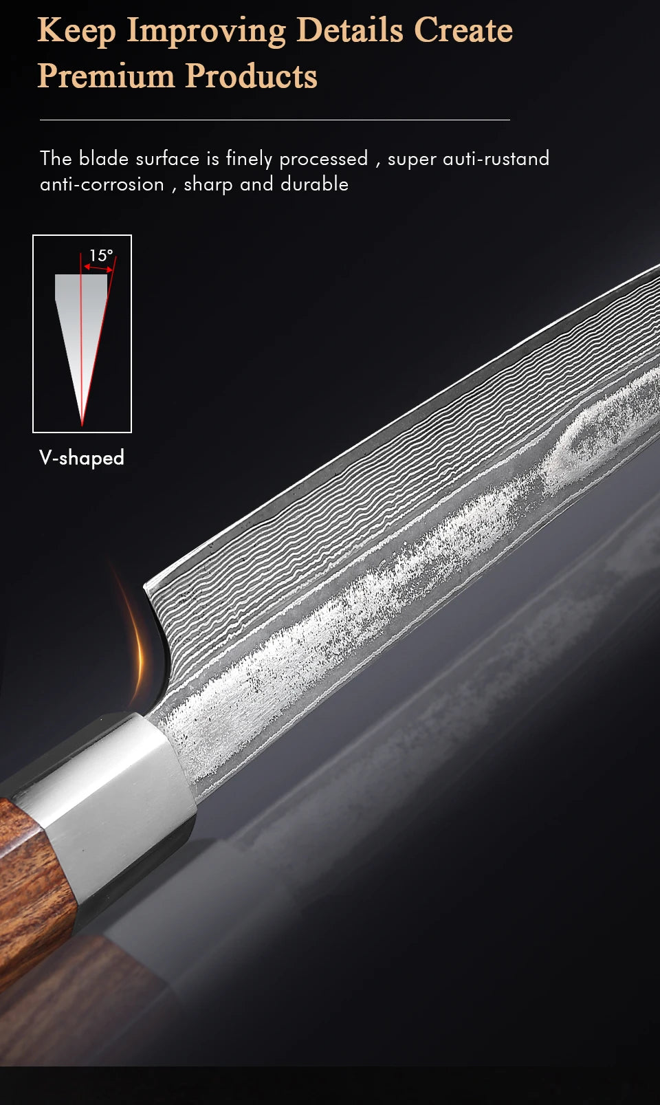 Hayami Series Slicing Knife – 8.5 Inch | Octagonal Handle