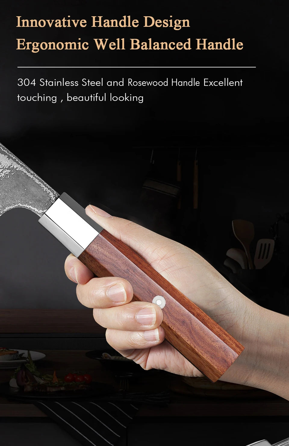 Hayami Series Slicing Knife – 8.5 Inch | Octagonal Handle