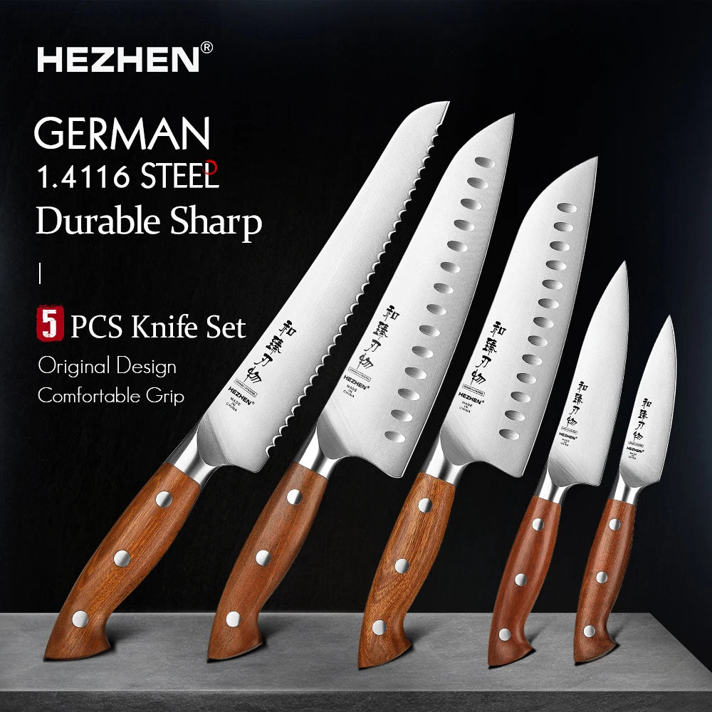 Kaizen Series Knife Set | 1.4116 Steel, Wood Handle