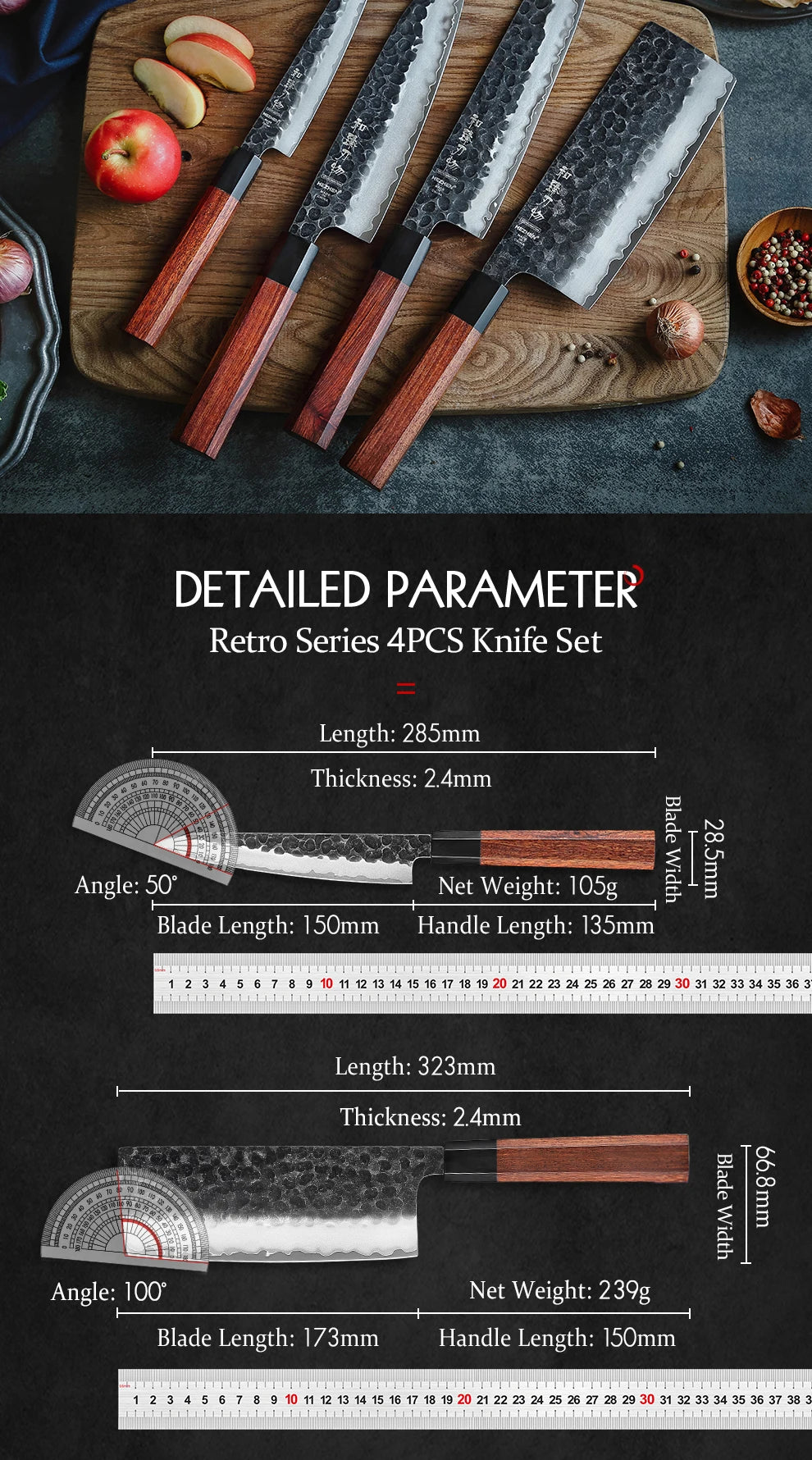 Takumi Series Knife Set | Traditional Japanese Octagonal Handle