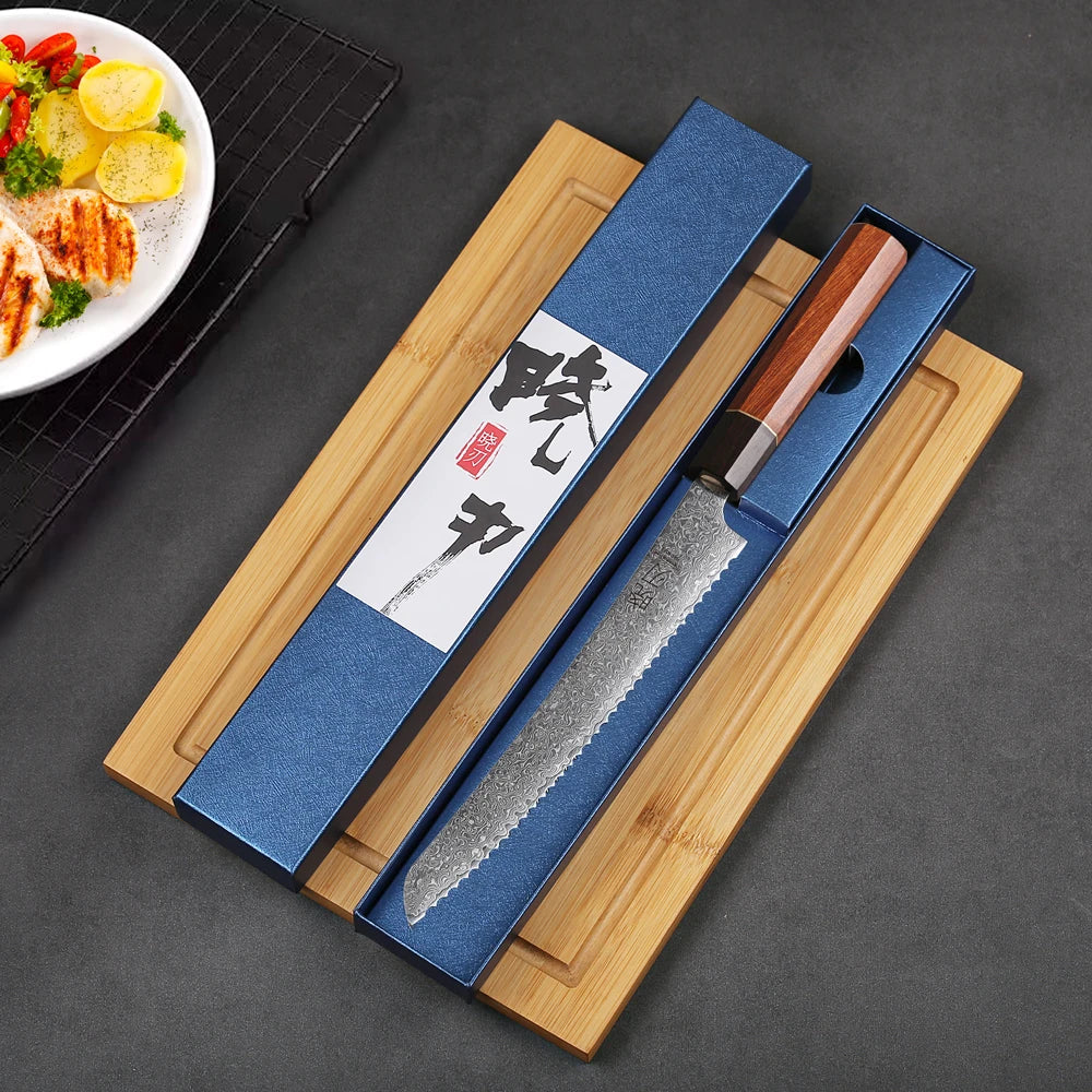 Hinoki Series Bread Knife – 8.5 Inch | Octagonal Handle