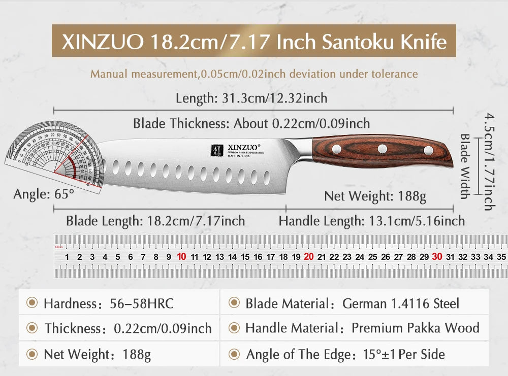 Seiren Klingen Series Santoku Knife – 7.2 Inch